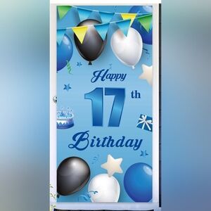 ♥️♥️♥️ Blue and White Birthday Door Banner